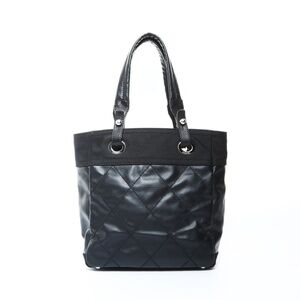 CHANEL Paris-Biarritz PM Tote Handbag, Black, 2006-2008, No. 11